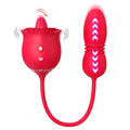 Tougue Licking Rose Toy With Thrusting Dildos