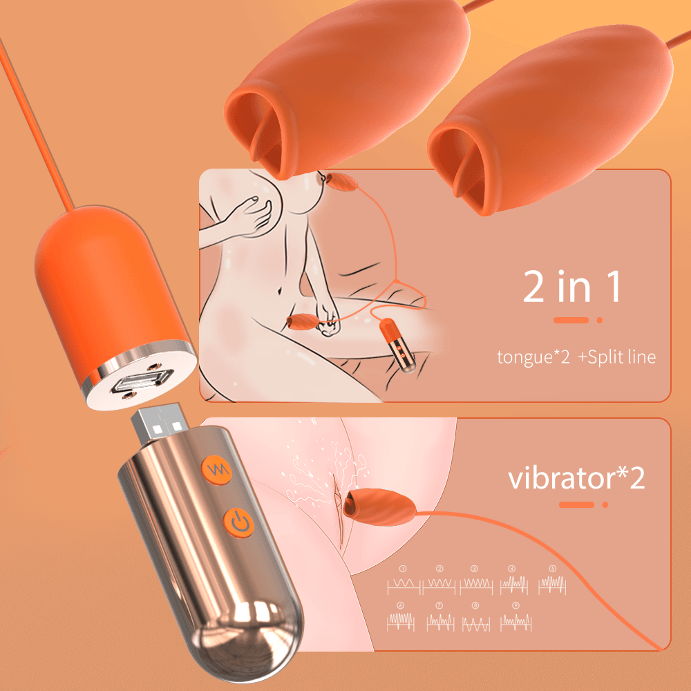 LickTwins USB Rechargeable Double Silicone Vibrator