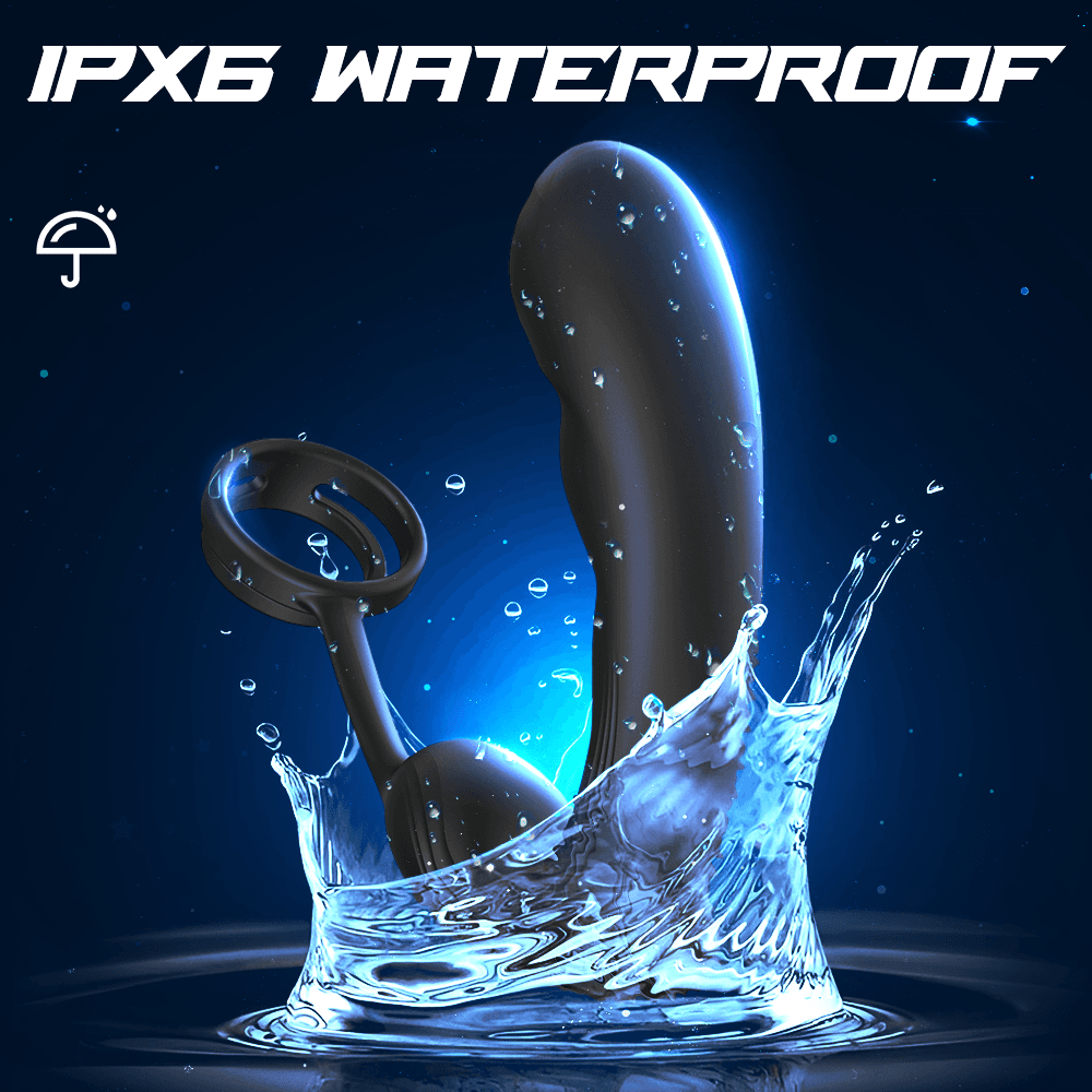 Vibrating Prostate Massager with Dual Cock Rings