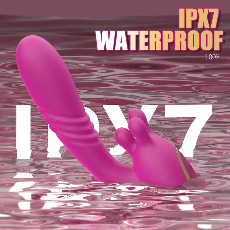 3 in 1 Powerful Thrusting Rabbit Vibrator Sex Toy Clitoris Rotating Knead Stimulator Massage Vibrator Sex Toy for Women