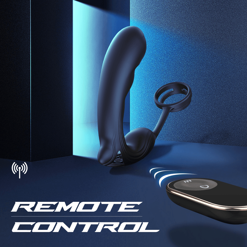 Vibrating Prostate Massager with Dual Cock Rings